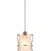 Nickel Pendant Light Frosted Glass Adjustable Height Modern-0