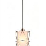 Nickel Pendant Light Frosted Glass Adjustable Height Modern-0