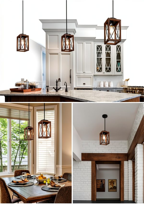 Rustic Metal Hanging Light Adjustable Ceiling Fixture-4