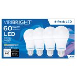 Viribright A19 LED Bulb 9W Dimmable Daylight 4 Pack-0