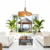 Parrot Uncle Bamboo Pendant Lamp Rustic Handwoven Adjustable-1