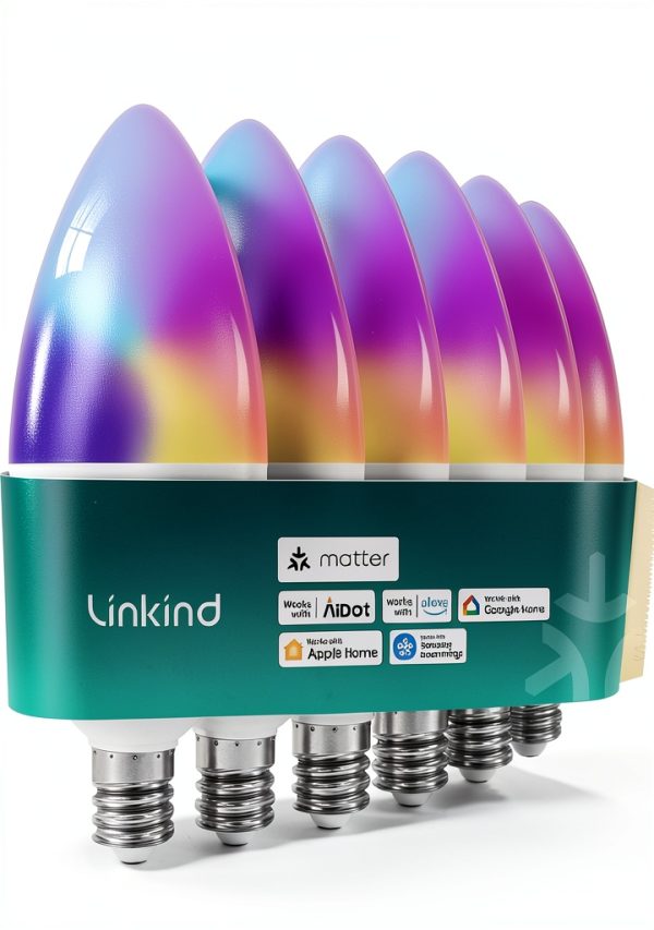 Linkind Smart LED Bulb Color Changing E12 Base Music Sync-0