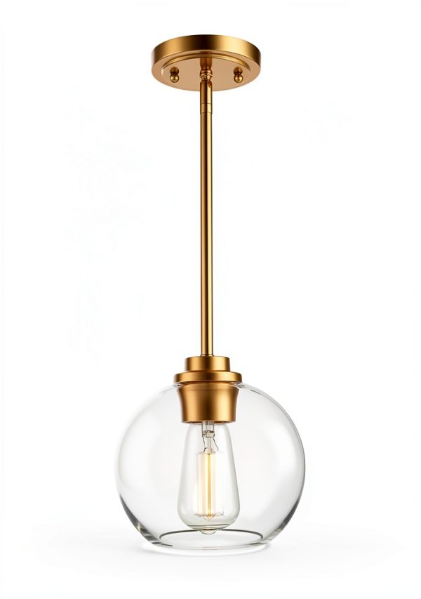 Pavo Clear Glass Globe Pendant Light Modern Farmhouse-3