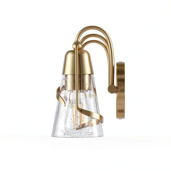 Parrot Uncle Gold Vanity Light Seeded Glass Shades Modern-7