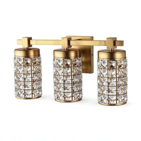 Parrot Uncle Modern 3 Light Crystal Vanity Light Brass-4