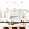 Nickel Pendant Light Frosted Glass Adjustable Height Modern-3