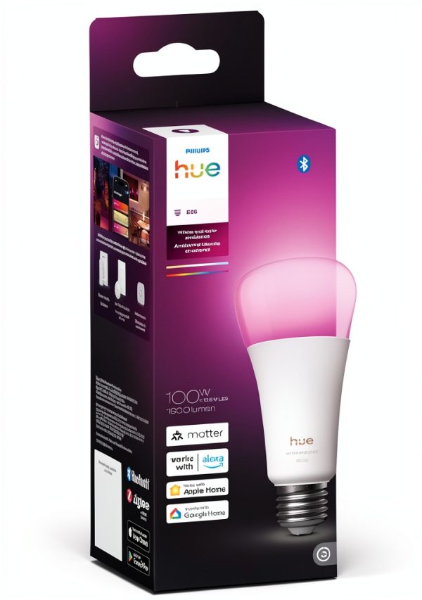Philips Hue Smart LED Bulb Color Ambiance Bluetooth Control-4