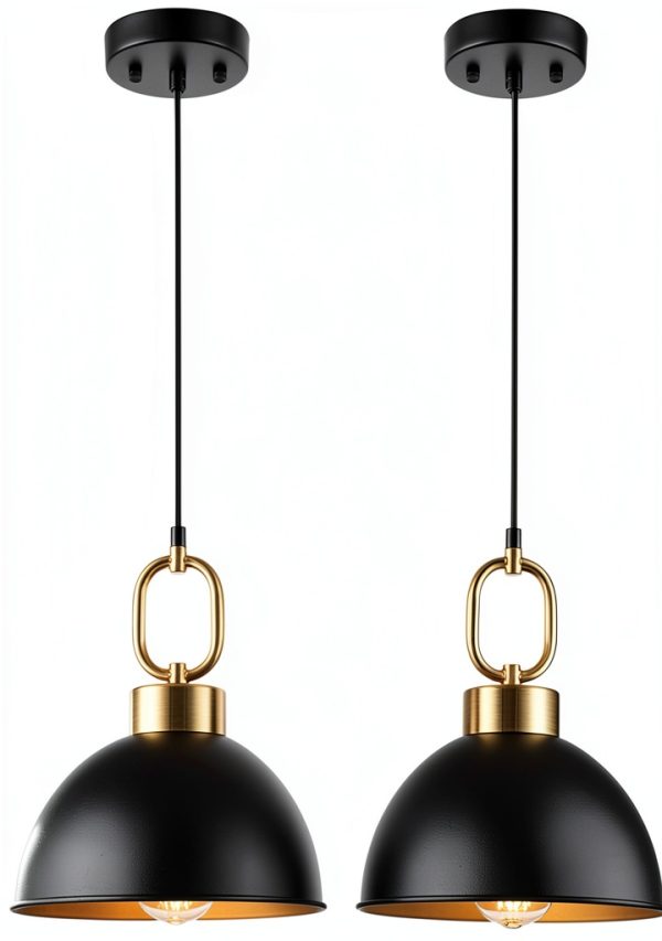 Pavo Black Gold Pendant Light Kitchen Island Farmhouse Style-0
