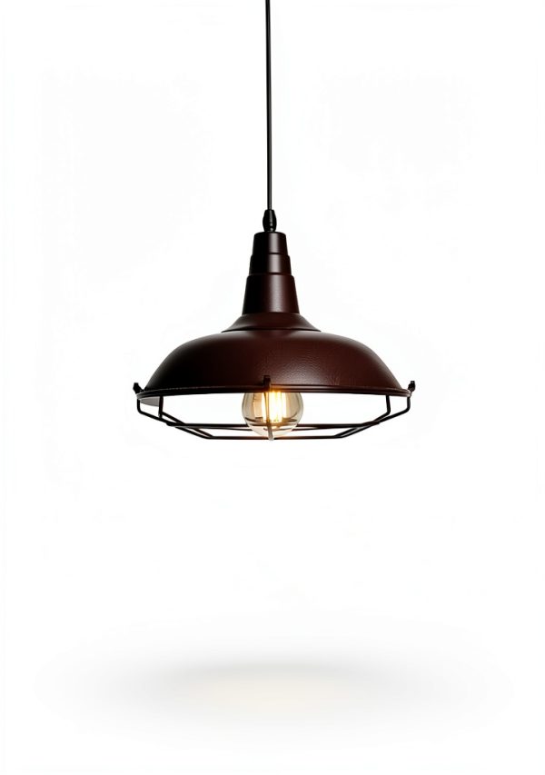 Farmhouse Pendant Light Rustic Barn Style Metal Cage Design-3
