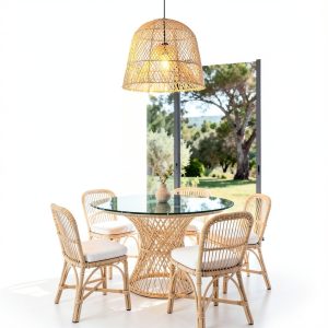 Parrot Uncle Rattan Pendant Light Boho Coastal Rustic-0