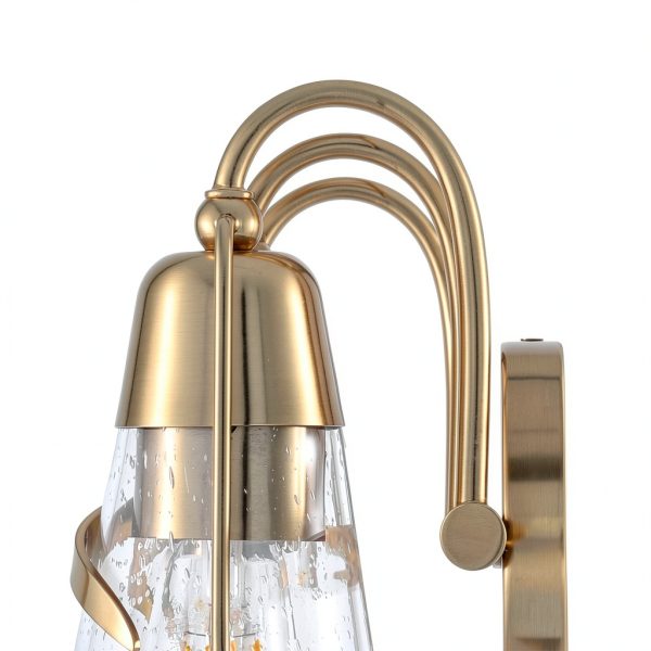 Parrot Uncle Gold Vanity Light Seeded Glass Shades Modern-9