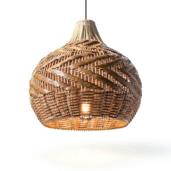 Parrot Uncle Rattan Pendant Light Boho Rustic Handwoven-5