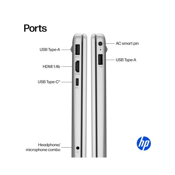HP 15.6 Laptop Intel N100 8GB RAM HD Display Silver-3