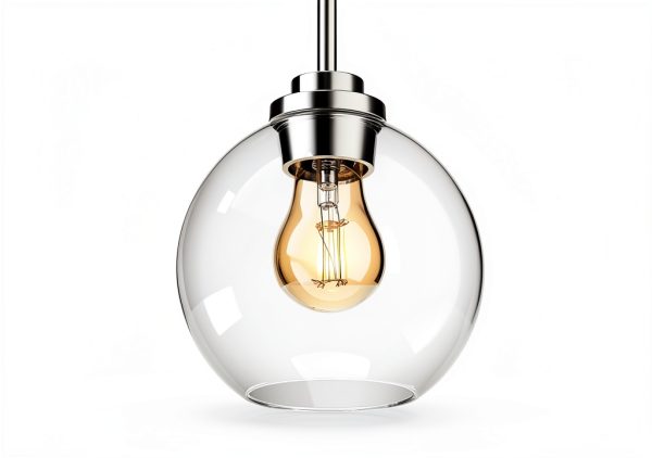 Pavo Clear Glass Pendant Light Adjustable Height Modern-2