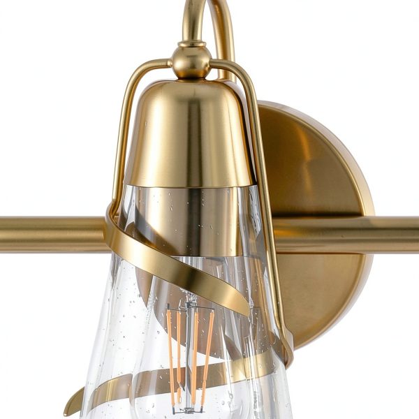 Parrot Uncle Gold Vanity Light Seeded Glass Shades Modern-8