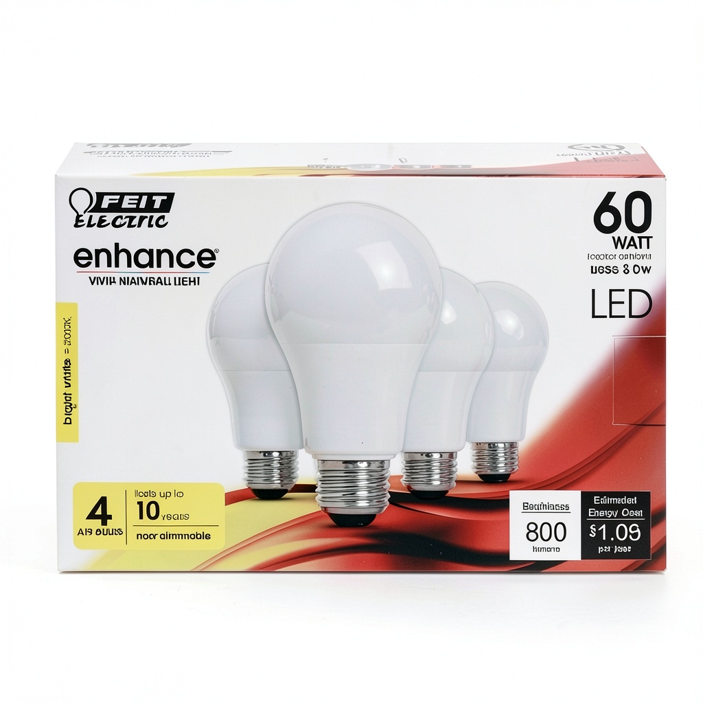 FEIT ELECTRIC A19 LED Bulb illuminating a cozy room