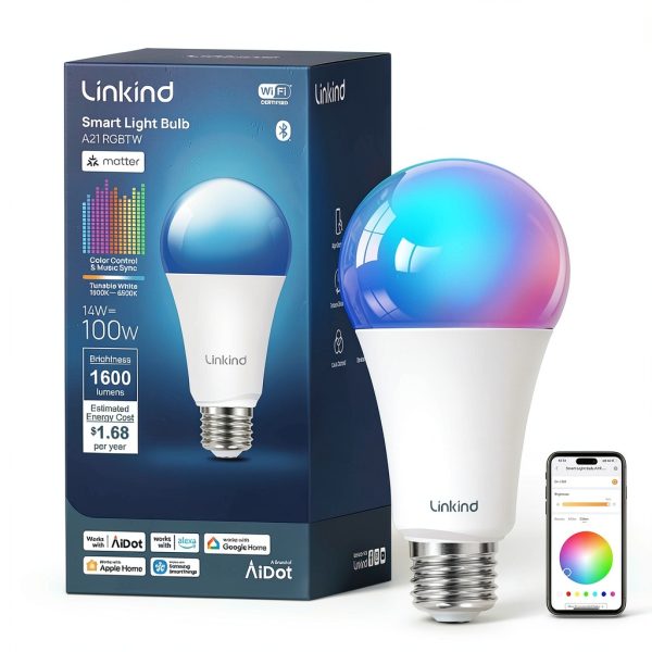 Linkind A21 Smart LED Bulb Matter Color Changing Home-0