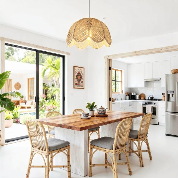 Parrot Uncle Rattan Pendant Light Farmhouse Boho Style-3