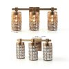 Parrot Uncle Modern 3 Light Crystal Vanity Light Brass-3