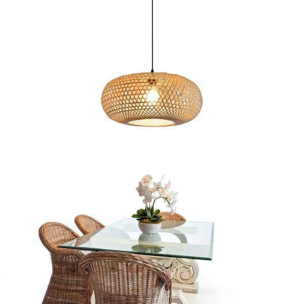 Parrot Uncle Bamboo Pendant Lamp Rustic Boho Adjustable-0