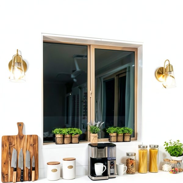 Parrot Uncle Gold Wall Sconce Modern Glass Shade Lighting-3