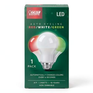 FEIT ELECTRIC A19 LED Bulb Auto Cycling Green Red White-0