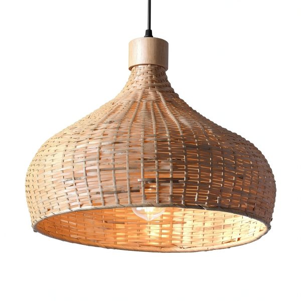 Parrot Uncle Bamboo Pendant Lamp Retro Cone Design-5