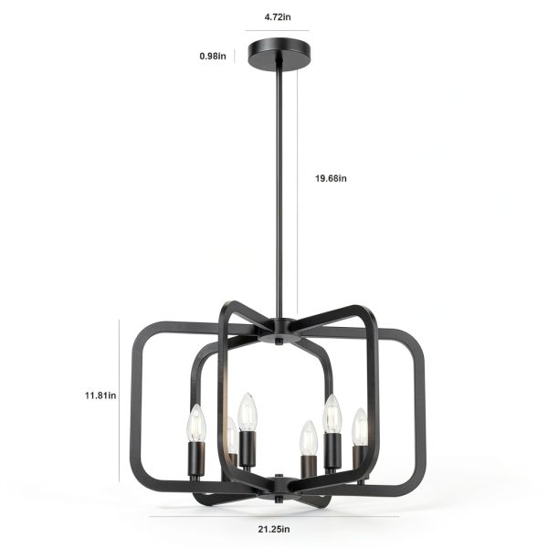 Pavo Black Chandelier Adjustable Height Modern Farmhouse-4