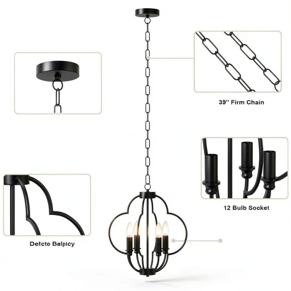 Pavo Adjustable Chandelier Modern Farmhouse Vintage Lighting-4