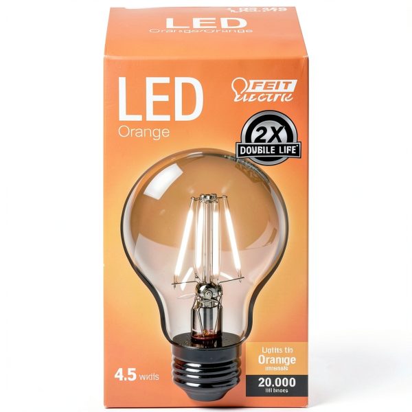 FEIT ELECTRIC Filament LED Bulb Dimmable A19 E26 Orange-0