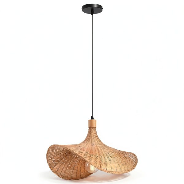 Parrot Uncle Bamboo Pendant Lamp Rustic Handwoven Adjustable-8
