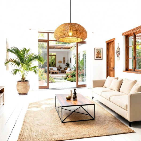 Parrot Uncle Rattan Pendant Light Handwoven Boho Design-1