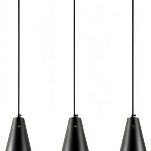 Modern Farmhouse Pendant Lights 3Pack Adjustable Brass Cone-0