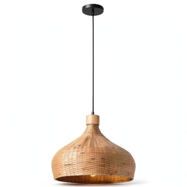 Parrot Uncle Bamboo Pendant Lamp Retro Cone Design-7