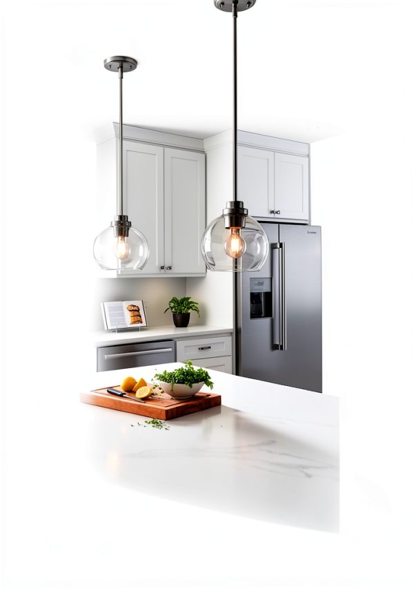 Pavo Clear Glass Pendant Light Adjustable Height Modern-3