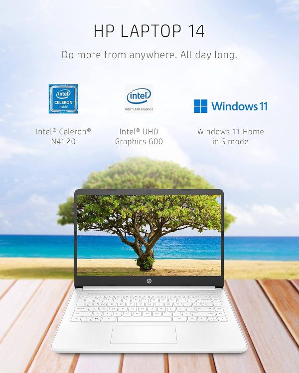 HP 14 Laptop Intel Celeron 16GB RAM Fast Charge Student-1