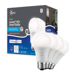 Cync Reveal A19 Smart LED Light Bulbs 4 Pack White-0