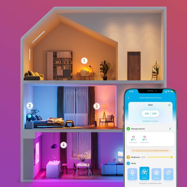 Govee A19 Smart LED Bulb 800 Lumens 4 Pack-11