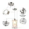 Nickel Pendant Light Frosted Glass Adjustable Height Modern-2