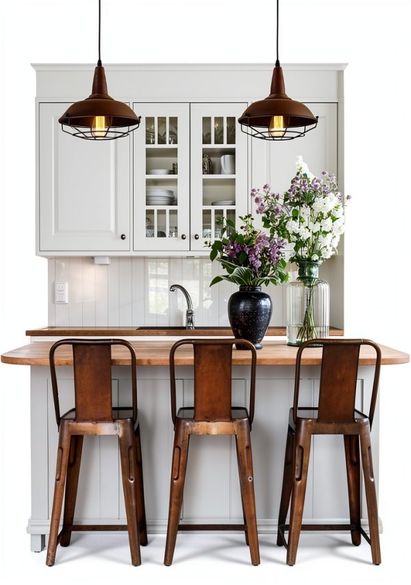 Farmhouse Pendant Light Rustic Barn Style Metal Cage Design-2
