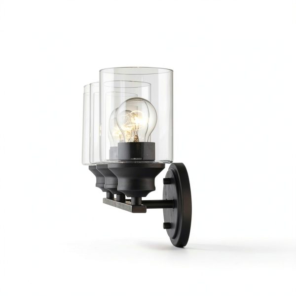 Bronze Wall Light Clear Glass Shade Modern Ambient Lighting-4