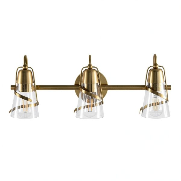 Parrot Uncle Gold Vanity Light Seeded Glass Shades Modern-6