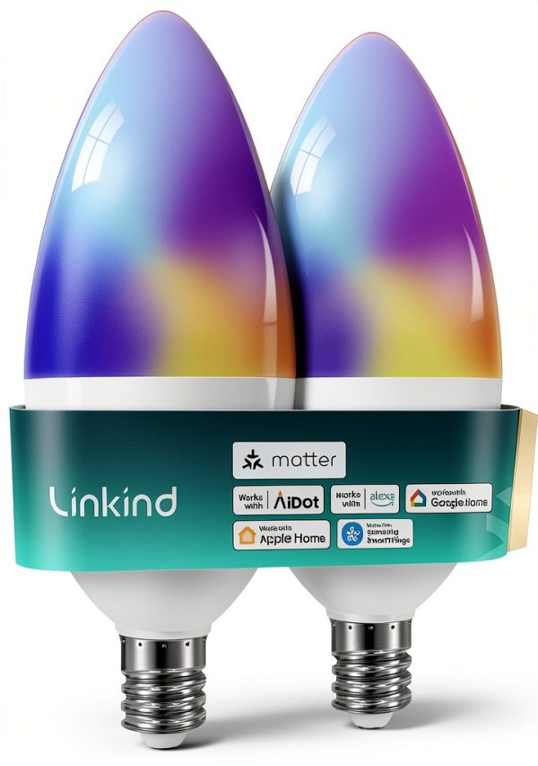 Linkind Smart LED Bulb Color Changing E12 Base 2 Pack-0