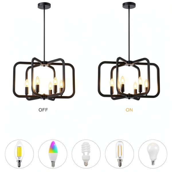 Pavo Black Chandelier Adjustable Height Modern Farmhouse-3