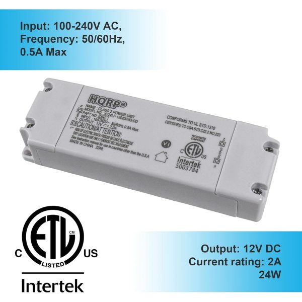 HQRP LED Driver 12V DC 2A 24W ETL Listed Power Supply-2