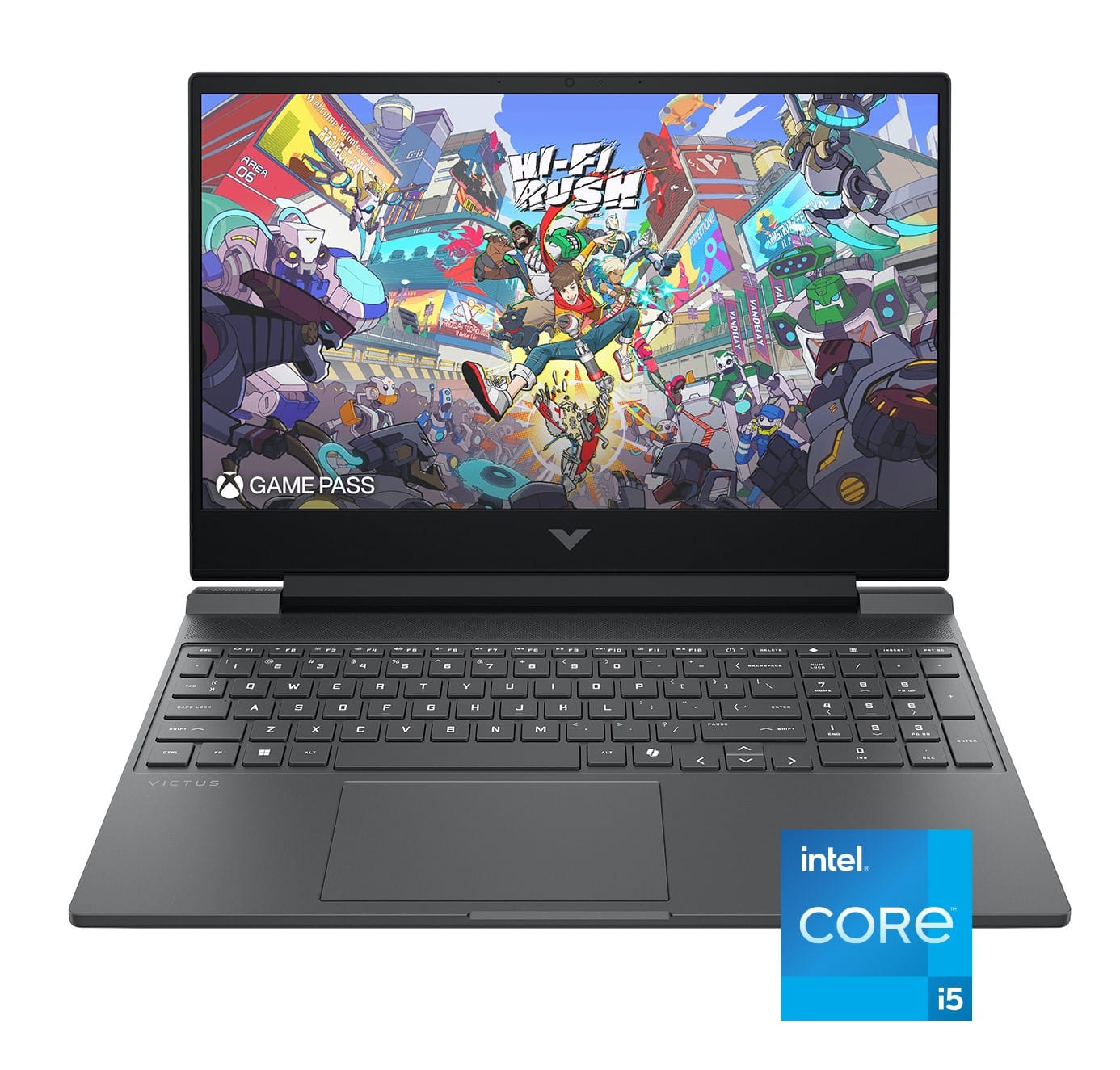 HP Victus gaming laptop displaying a high-action game on its 144Hz screen