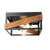 Rustic Metal Ceiling Lamp Adjustable Angle Iron Wood Design-6