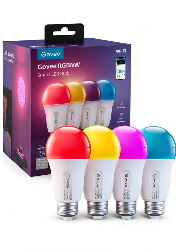 Govee A19 Smart LED Bulb 800 Lumens 4 Pack-0