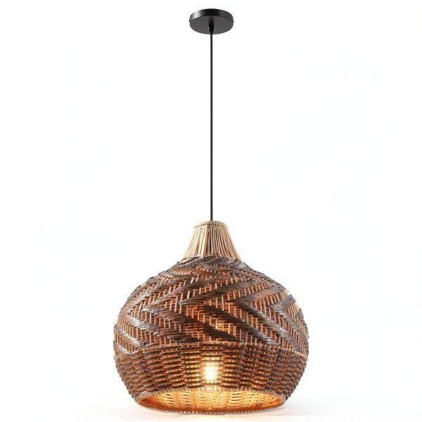 Parrot Uncle Rattan Pendant Light Boho Rustic Handwoven-6