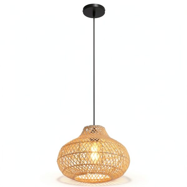 Parrot Uncle Boho Rattan Pendant Light Handwoven Adjustable-6